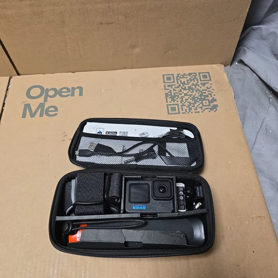 GOPRO HERO12 BLACK ACTION CAMERA WITH CASE AND ACCESSORIES