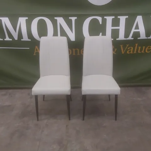 SET OF 2 DESIGNER PU FAUX LEATHER DINING CHAIRS