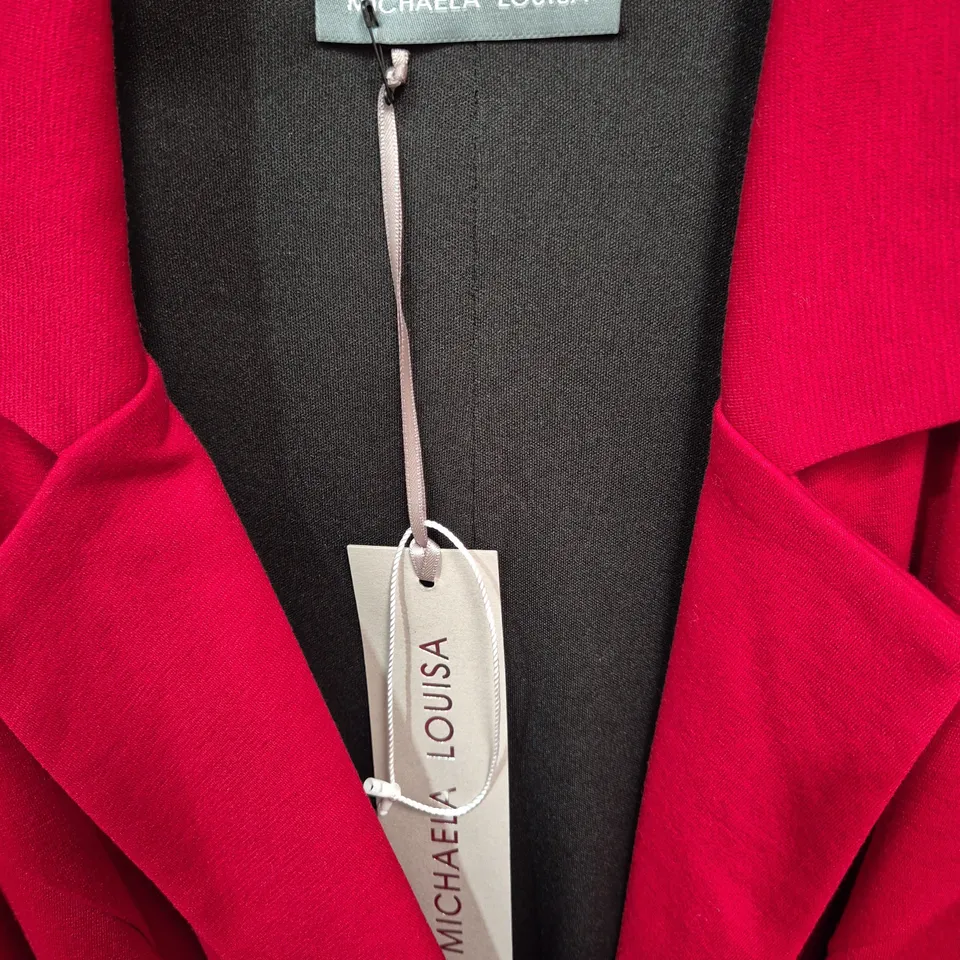 MICHAELA LOUISA RED BELTED COAT - SIZE UNSPECIFIED