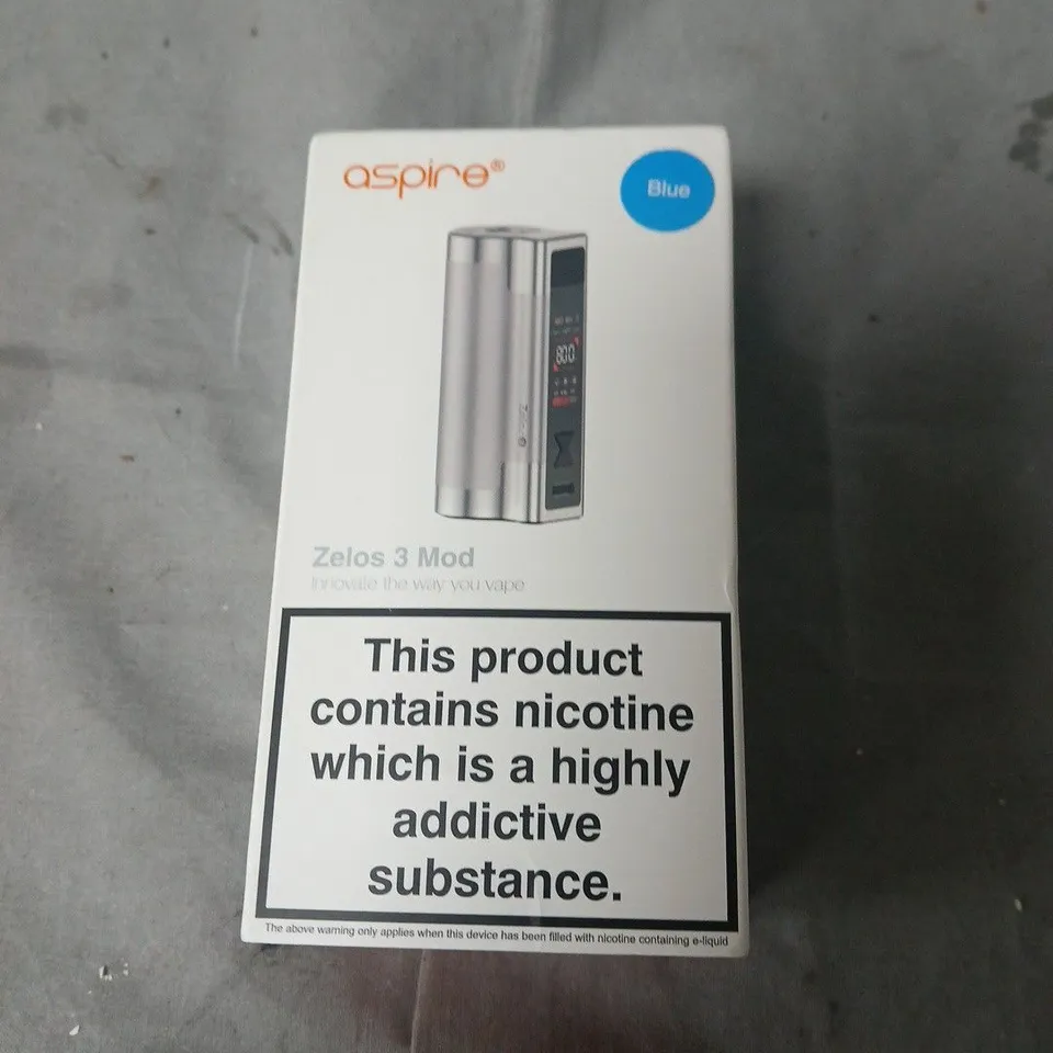 ASPIRE ZELOS 3 MOD VAPE KIT – (BOXED)