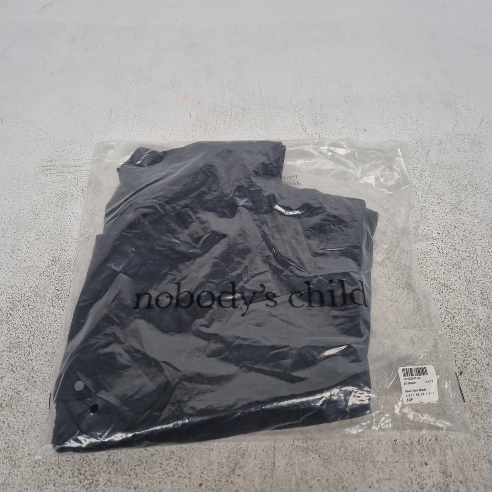 BAGGED NOBODYS CHILD SILSOE CLEAN SHORTS – NAVY, UK 12