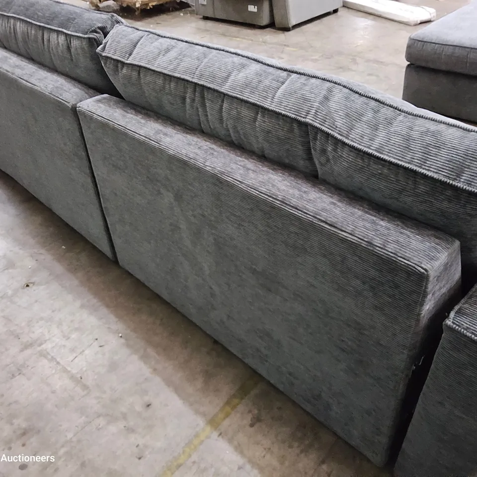 DESIGNER THE WESTBURY GREY CHORD FABRIC TWIN METAL ACTION SOFA BED