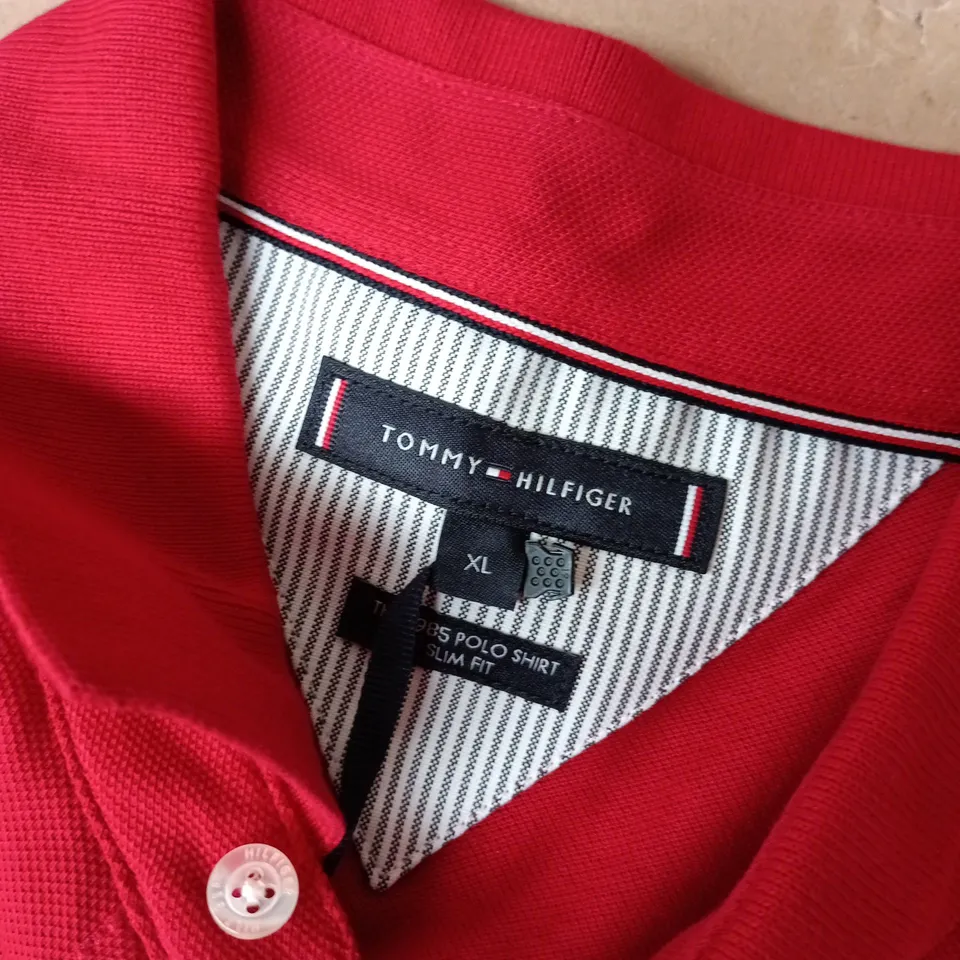TOMMY HILFIGER 1985 SLIM POLO IN RED - XL