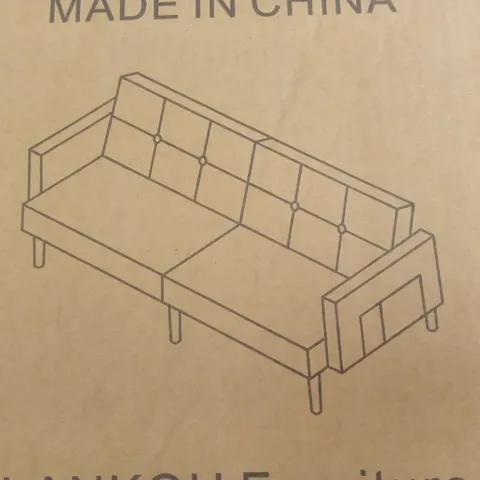 BOXED LANKOU 3 SEATER SOFA BED - YELLOW (1 BOX)