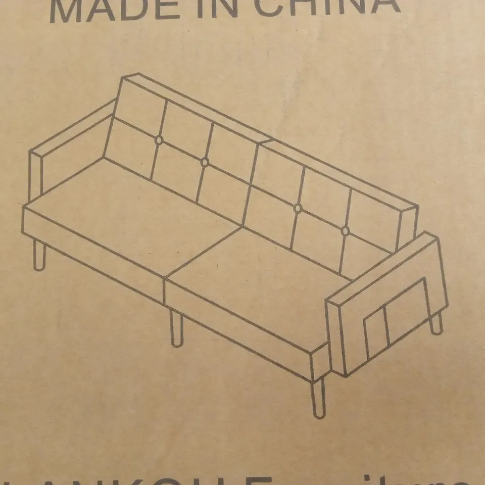 BOXED LANKOU 3 SEATER SOFA BED - YELLOW (1 BOX)