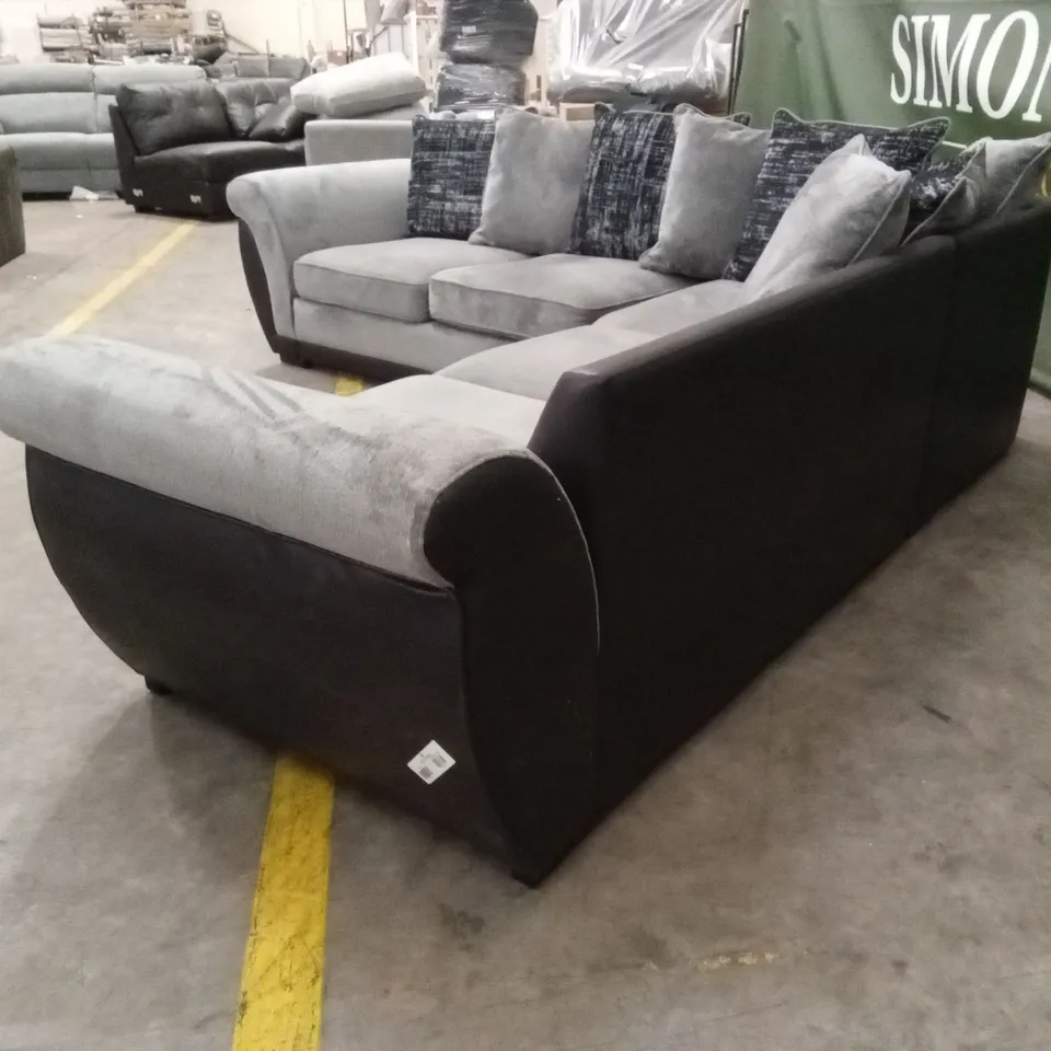 LANA FABRIC AND FAUX LEATHER CORNER GROUP SOFA RRP £1299