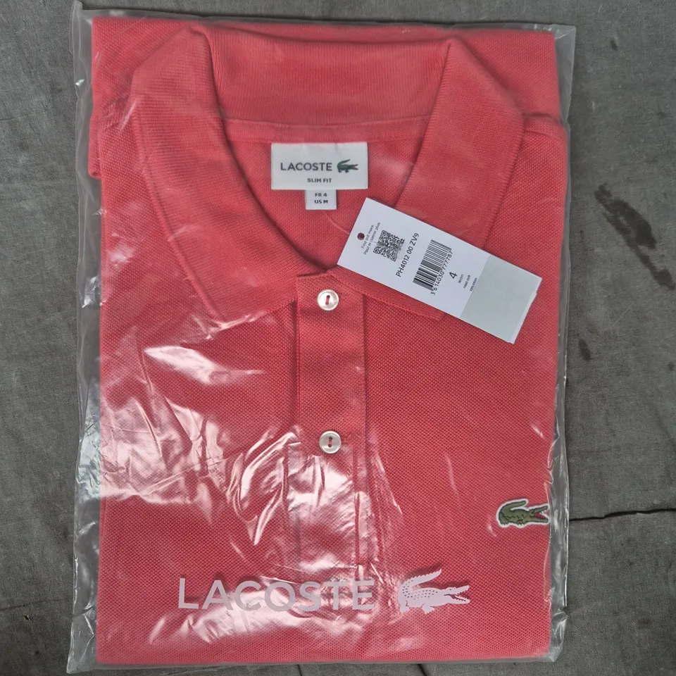 LACOSTE SLIM FIT POLO SHIRT – PINK – UK M (FR 4 / US M)