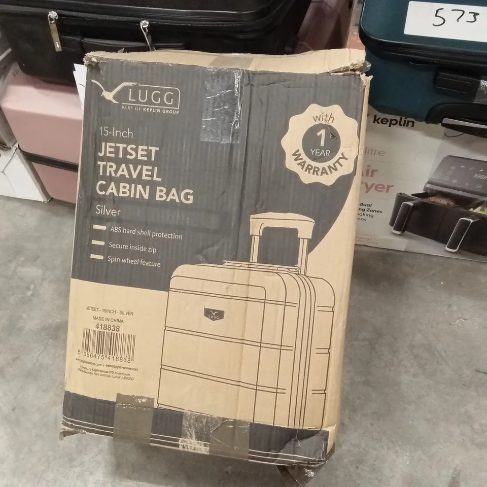 BOXED LUGG - 15INCH JETSET TRAVEL CABIN BAG SILVER