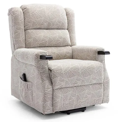 BOXED FREUDBERG UPHOLSTERED ELECTRIC RECLINER - CREAM (2 BOXES)