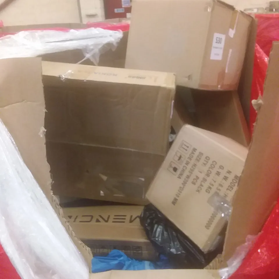 PALLET OF ASSORTED HOUSEHOLD PRODUCTS AND ITEMS, INCLUDING; FOOD PROCESSORS, DIGITAL RICE COOKER, TOILET SEAT, BOXED FURNITURE ETC