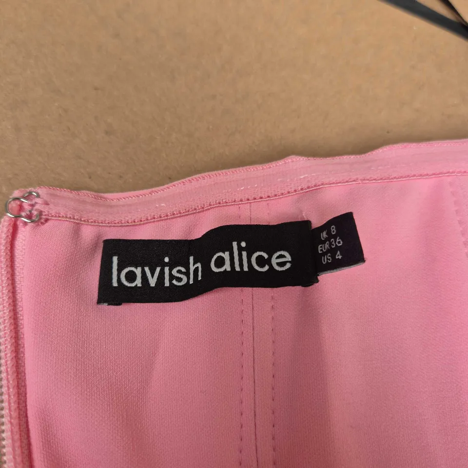 LAVISH ALICE PINK WRAP DRESS, UK 8 (EU 36, US 4)