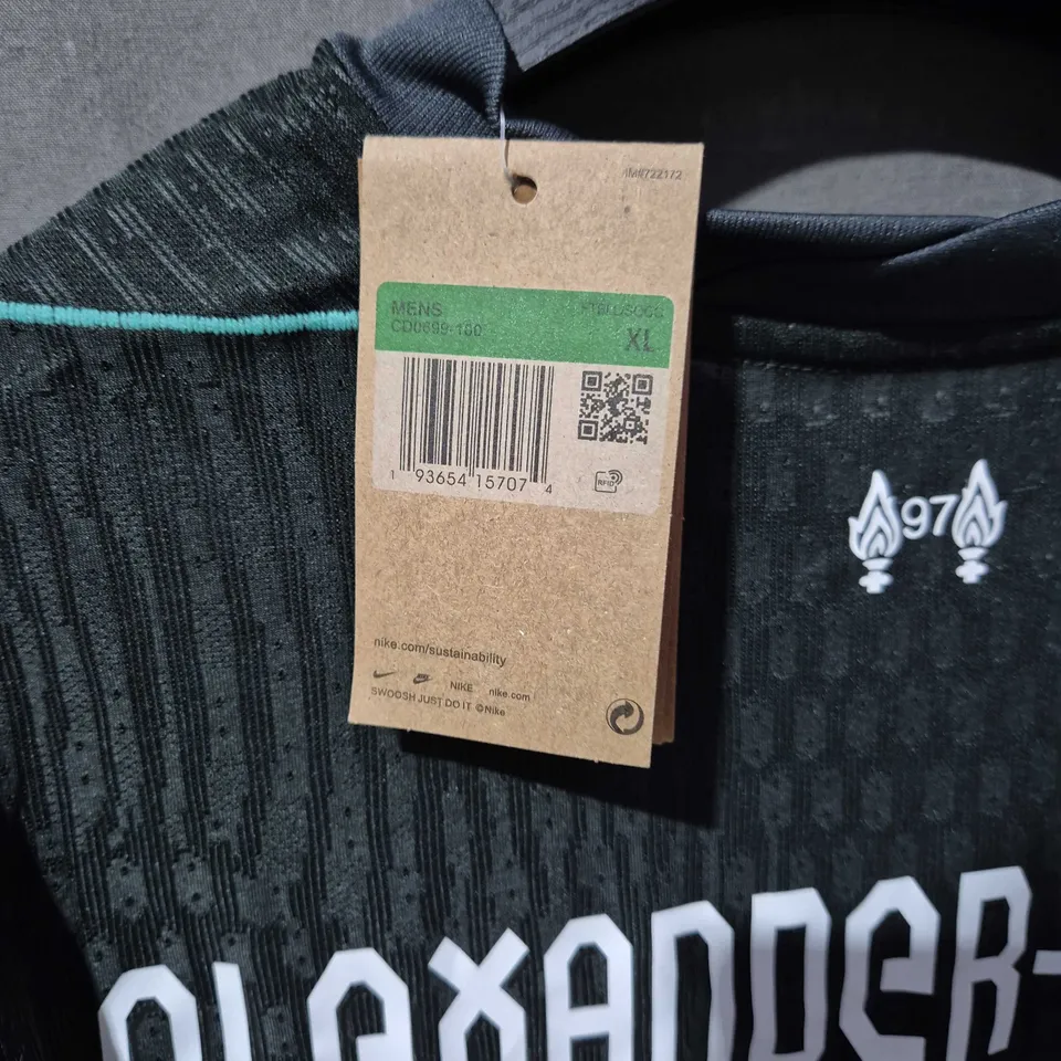 LIVERPOOL FC NIKE FOOTBALL SHIRT – ALEXANDER-ARNOLD 66 – XL – BLACK/TEAL AWAY KIT