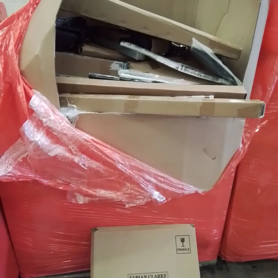 PALLET OF ASSORTED PRODUCTS, INCLUDING, LEGO McLAREN 2022 F1, TOILET SEAT, ROLLER & VENECION BLINDS, OFFICE CHAIR.N