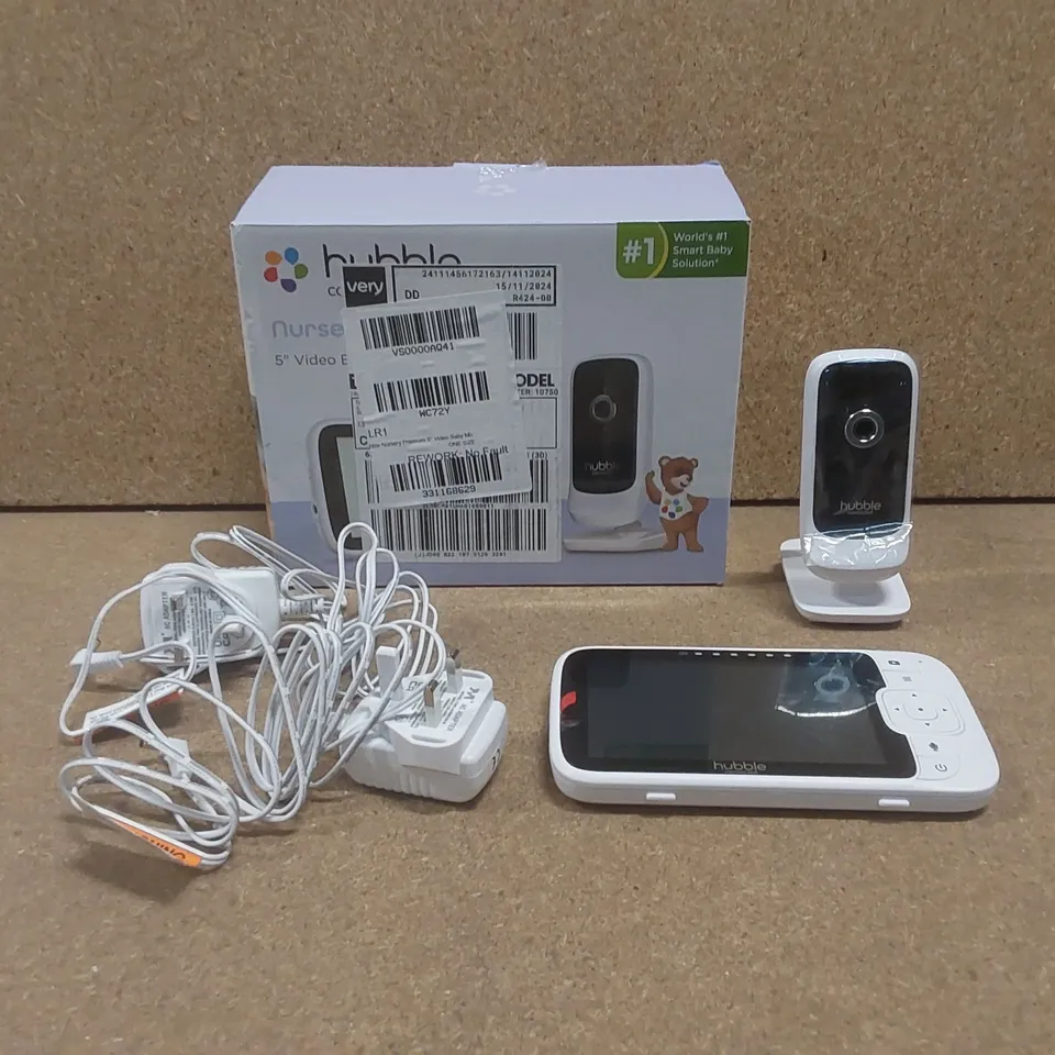 BOXED HUBBLE NURSERY PREMIUM 5'' VIDEO BABY MONITOR RRP £109.99