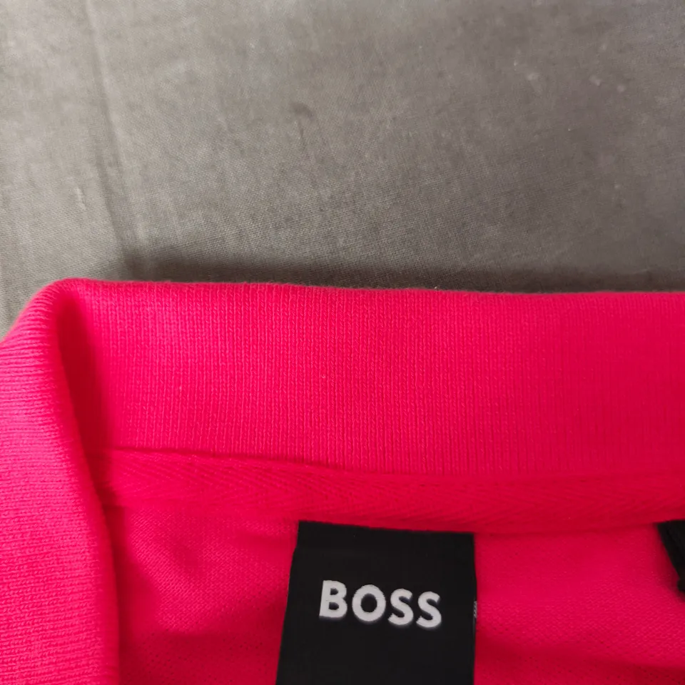 BOSS POLO SHIRT – PINK, SIZE SMALL