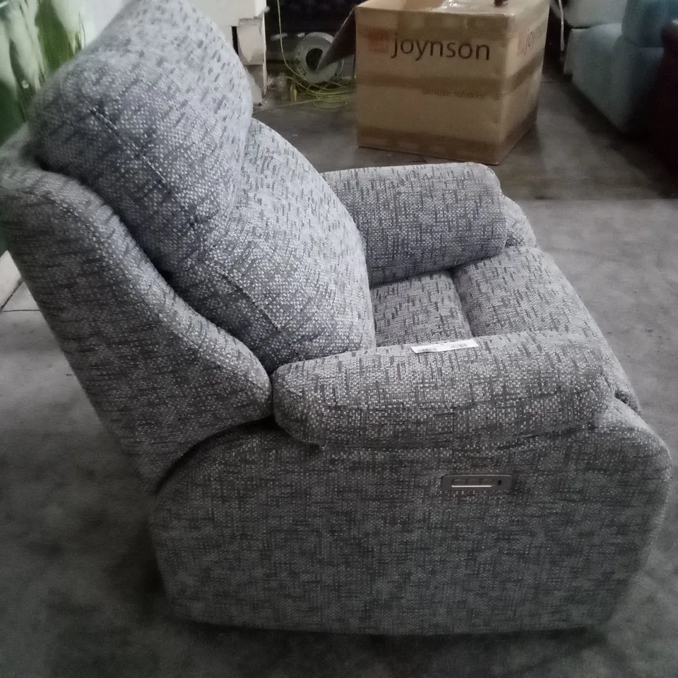QUALITY DESIGNER ELECTRIC RECLINER ARMCHAIR - GREY FABRIC 