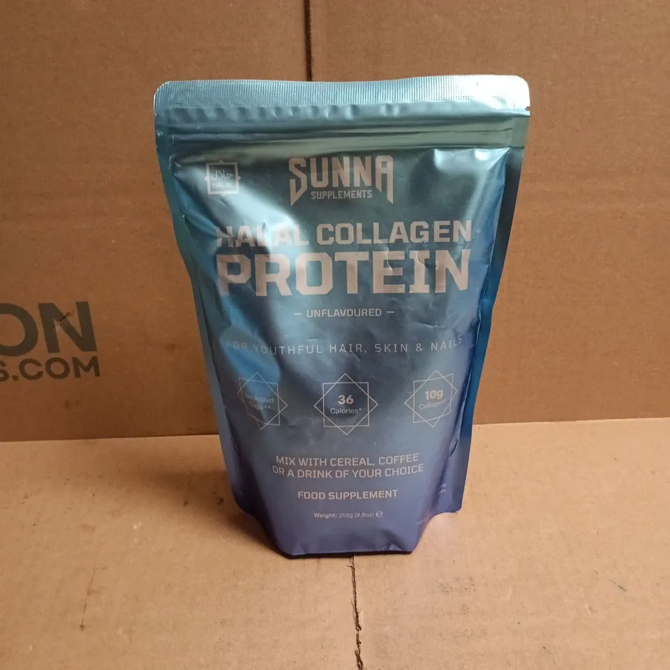 SUNNA SUPPLEMENTS HALAL COLLAGEN PROTEIN UNFLAVOURED 250G