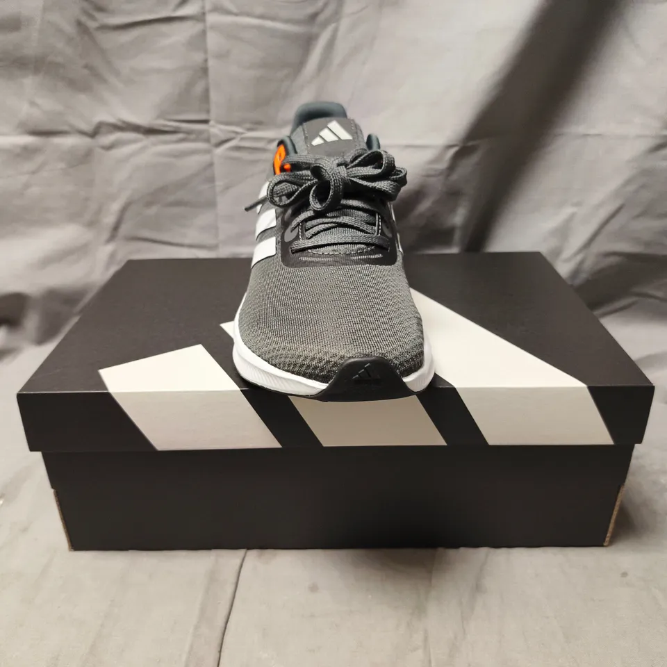 BOXED PAIR OF ADIDAS RUNFALCON 3.0 WOMEN'S SHOES IN GREY/WHITE/PINK SIZE UK 6