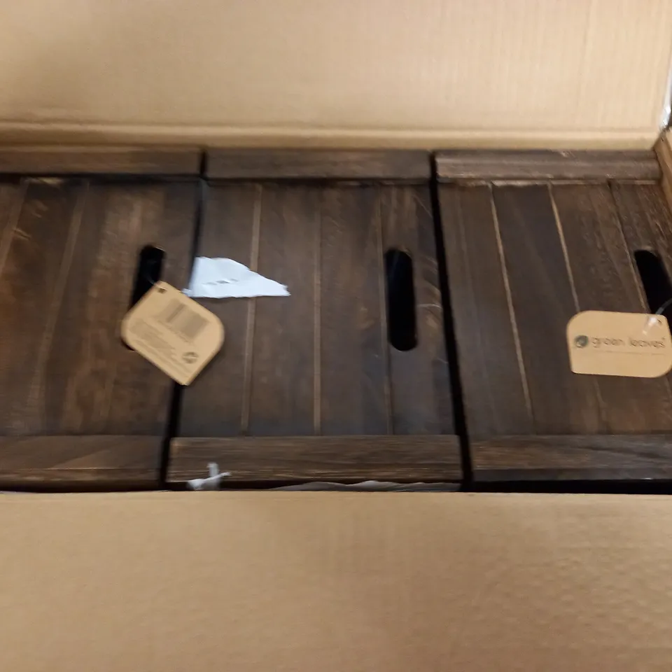LOT OF 3 WOODEN CRATES - 37X27X18CM EACH