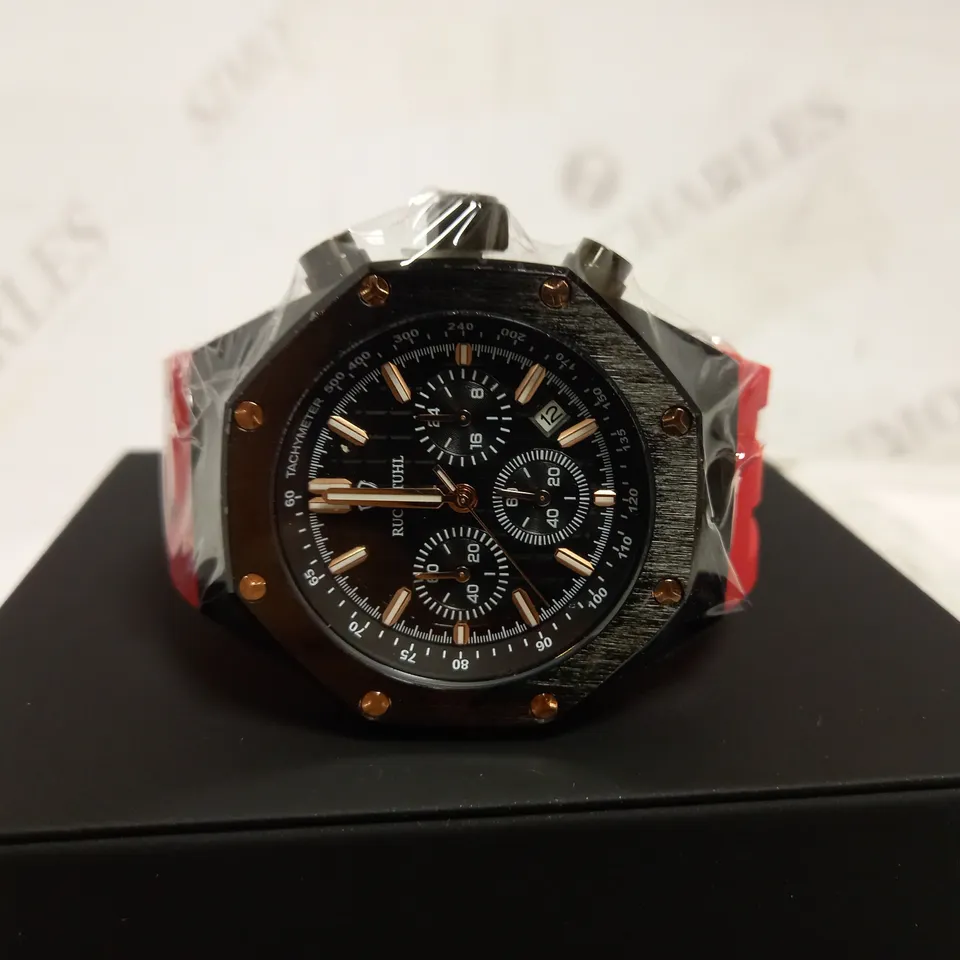 RUCKSTUHL CHRONOGRAPH STYLE RUBBER STRAP WATCH RRP £560