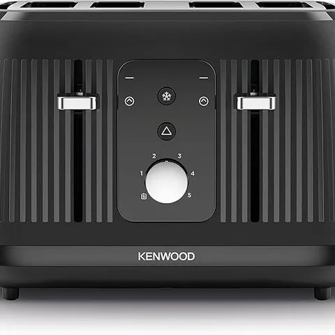 KENWOOD DAWN 4 SLICE TOASTER, WIDE SLOTS, HIGH-LIFT EJECT, CORD STORAGE, BLACK - TFP09.000BK