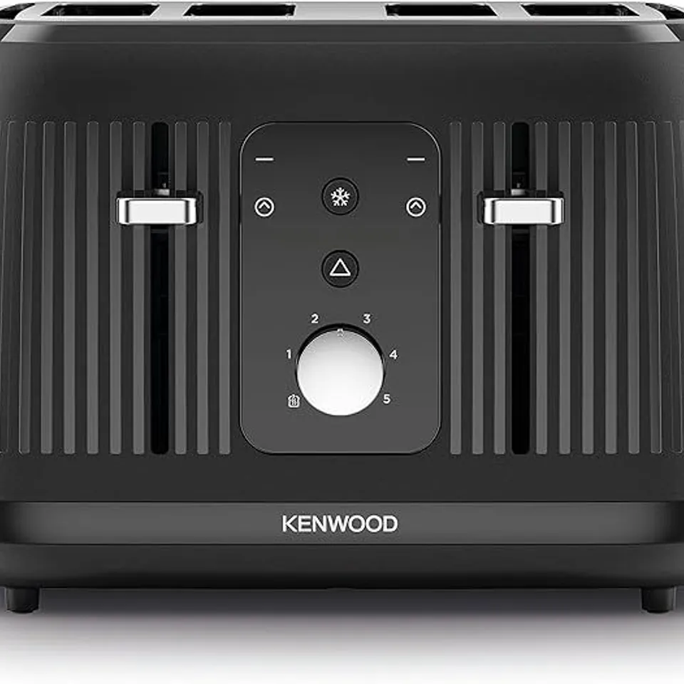 KENWOOD DAWN 4 SLICE TOASTER, WIDE SLOTS, HIGH-LIFT EJECT, CORD STORAGE, BLACK - TFP09.000BK