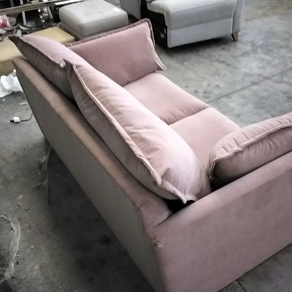 THE LOUNGE COMPANY SUNSET PINK 2 SEATER PLUSH SOFA