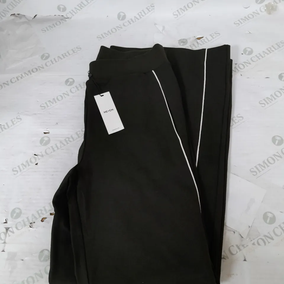 ME+EM PONTE HIGH WAIST RIB TRACK PANT IN KHAKI/CHALK SIZE 12