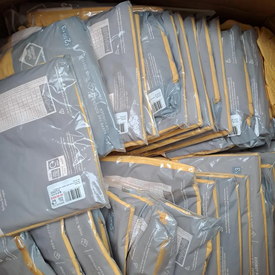 BOX OF APPROXIMATELY 100 2PACK SCHOOL POLO SHIRTS IN YELLOW ASSORTED SIZES - COLLECTION ONLY