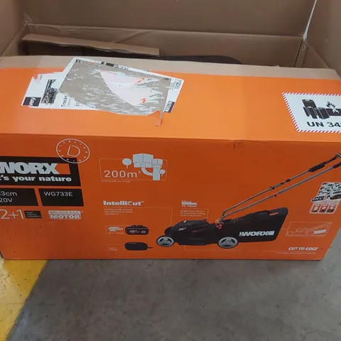 BOXED WORX 20V WG733E LAWN MOWER (1 BOX)