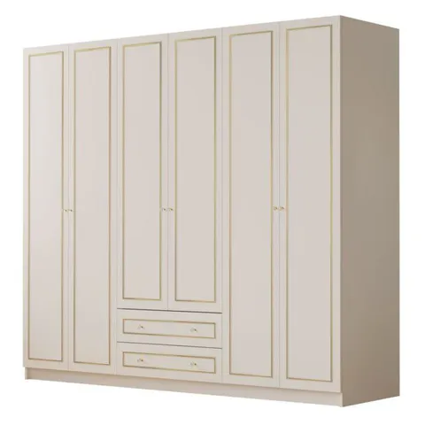 BOXED VANDUSEN 6 DOOR MANUFACTURED WOOD WARDROBE (5 BOXES)