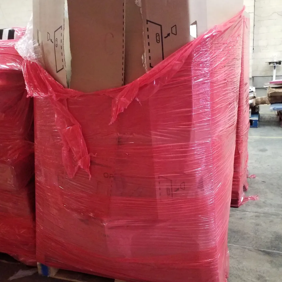 PALLET CONTAINING ASSORTED PRODUCTS INCLUDING ARCHED WALL MIRROR, NESTING COFFEE TABLE, POP UP TENT & UPSEAT BOOSTER SEAT 