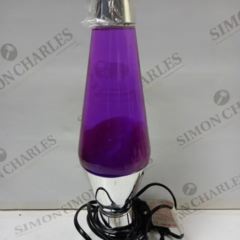 SCHYLLING LAVA LAMP - METALLIC PINK/PURPLE WITH CHROME EFFECT BASE