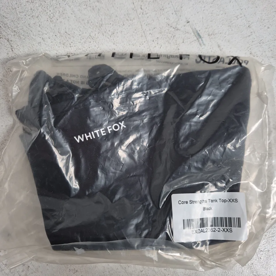 UK 4 (XXS) WHITE FOX CORE STRENGTHS TANK TOP – BLACK