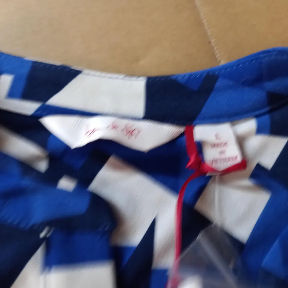 BEU DE JIFI BLUE/WHITE BLOUSE - SIZE L