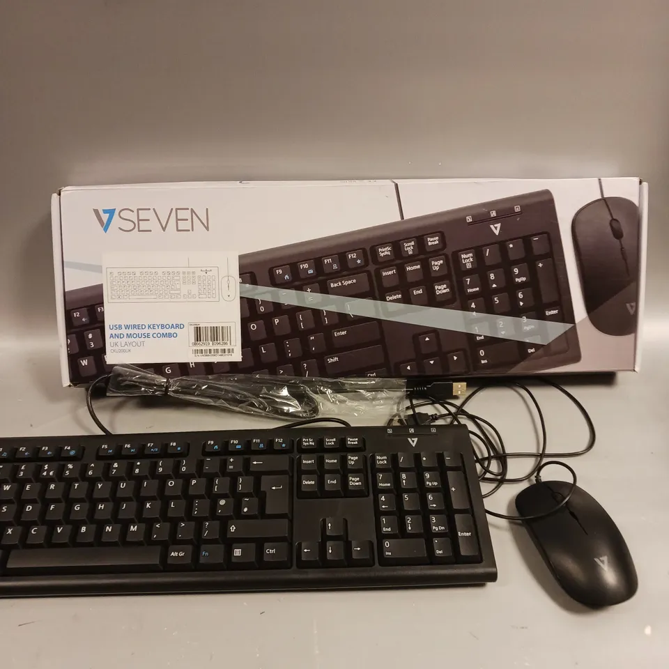 BOXED SEVEN USB WIRED KEYBOARD AND MOUSE COMBO