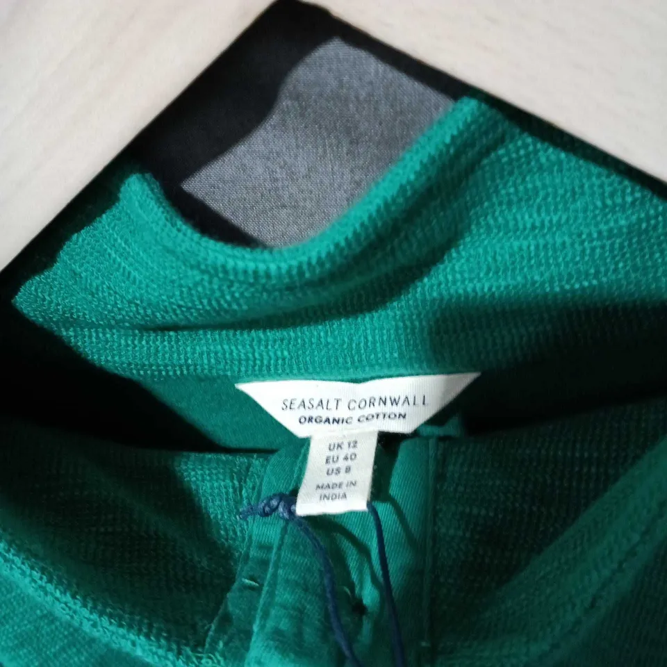 SEASALT CORNWALL WOMEN’S GREEN ORGANIC COTTON TOP UK 12