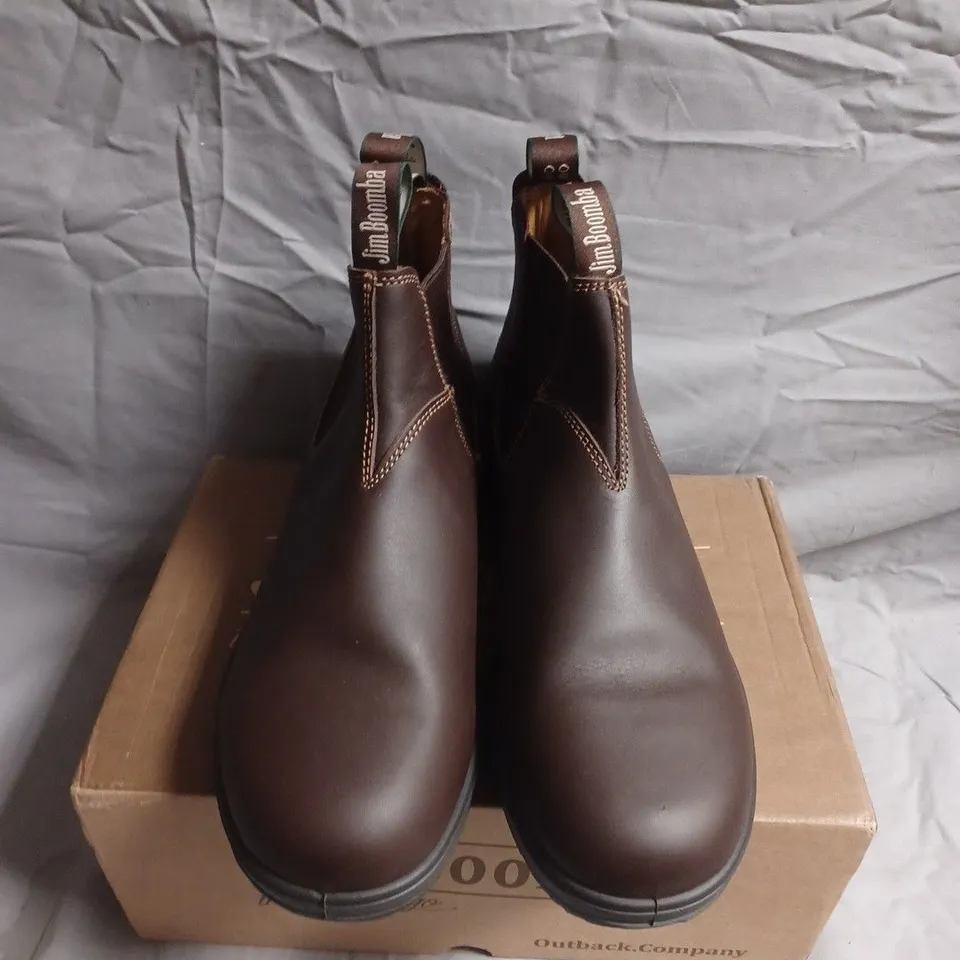 BOXED PAIR OF JIM BOOMBA BROWN LEATHER CHELSEA BOOTS – MEN'S FOOTWEAR - UK SIZE 10