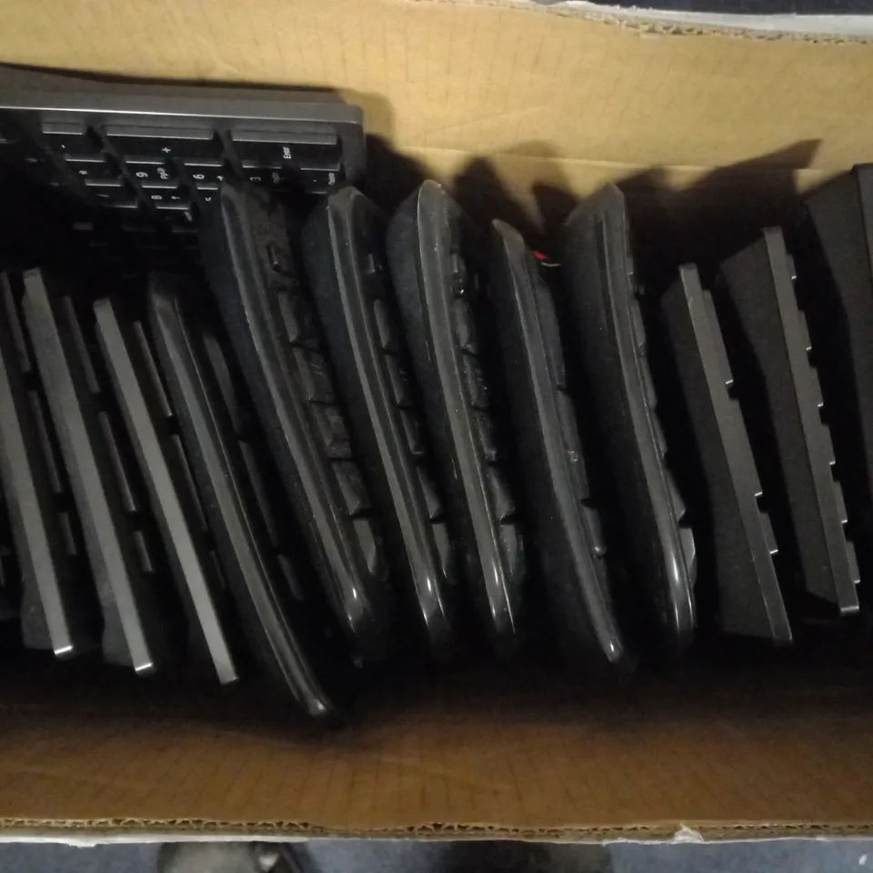 BOX OF APPROXIMATELY 15 ASSORTED KEYBOARDS TO INCLUDE - MICROSOFT , DELL