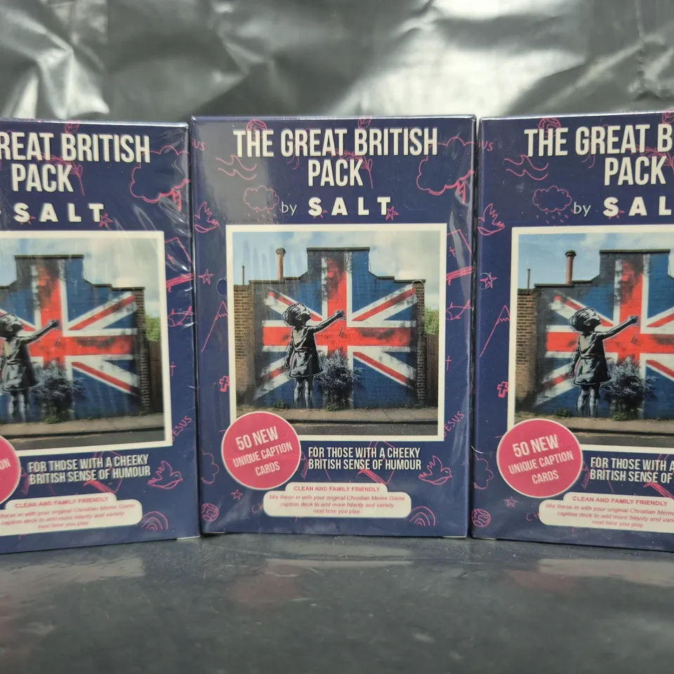BOX OF APPROXIMATELY 100 SEALED GREAT BRITISH PACKS FOR THE CHRISTIAN MEME GAME