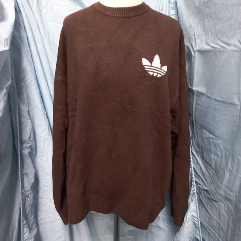 ADIDAS ORIGINALS KNITTED SWEATER – BROWN, UK 12-14