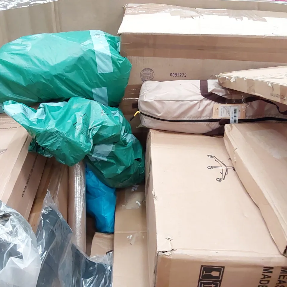 PALLET OF ASSORTED ITEMS INCLUDING: SPACE HEATER, OFFICE CHAIR, ELECTRIC BLANKET, STAR SHAPED LIGHT, TOILET SEAT