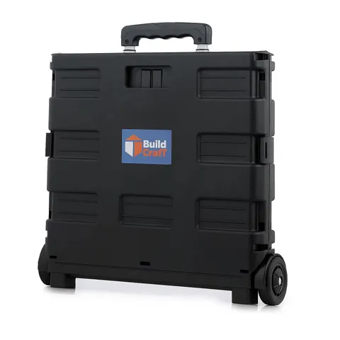 BUILDCRAFT FOLDING 35KG CAPACITY PLASTIC CART WITH WHEELS AND LID