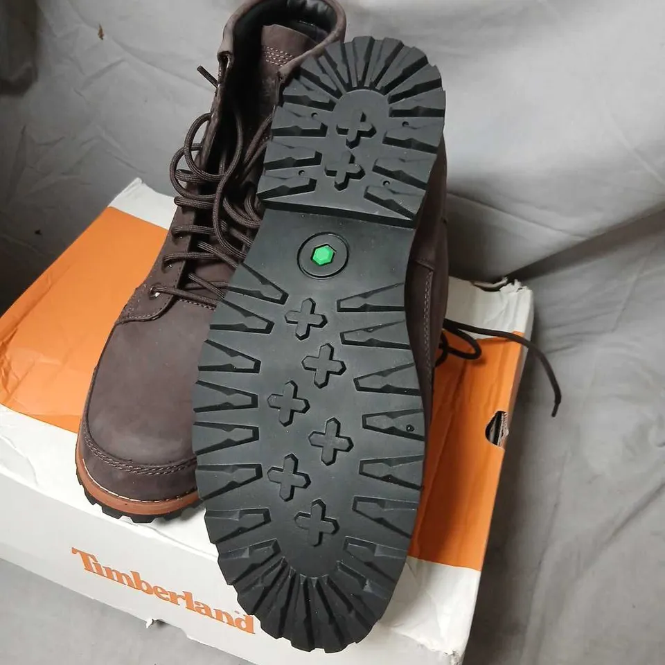 TIMBERLAND ORIGINALS 6-INCH BOOTS – DARK BROWN NUBUCK, UK 11 W/L