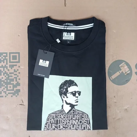 WEEKEND OFFENDER SHORT SLEEVE T-SHIRT IN BLACK SIZE LARGE
