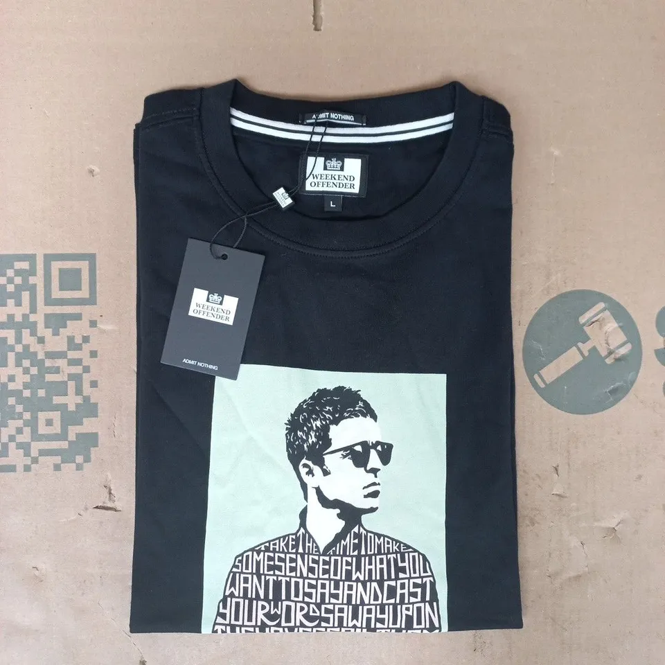 WEEKEND OFFENDER SHORT SLEEVE T-SHIRT IN BLACK SIZE LARGE