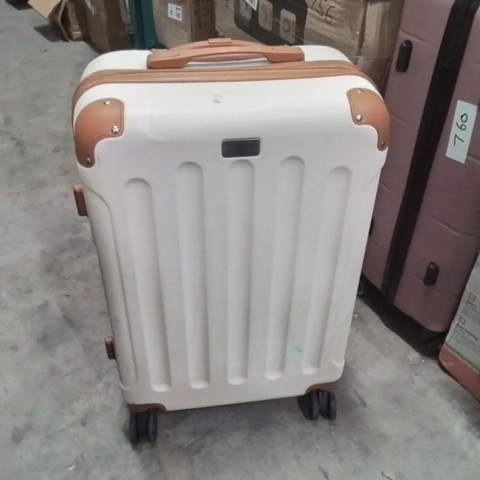 MEDIUM SUITCASE CREAM & BROWN