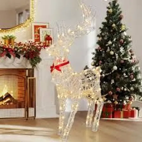 BOXED CHRISTMAS REINDEER, LIGHT UP DEER DECORATION WITH 120 RGB LEDS (1 BOX)