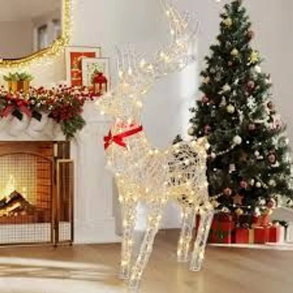 BOXED CHRISTMAS REINDEER, LIGHT UP DEER DECORATION WITH 120 RGB LEDS (1 BOX)