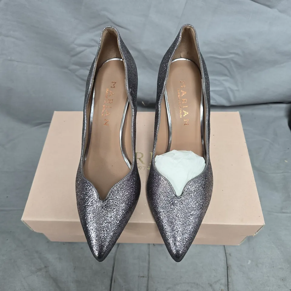 MARIAN STARTER ARGENTO 3716 SILVER GLITTER HIGH HEELS UK 5.5 